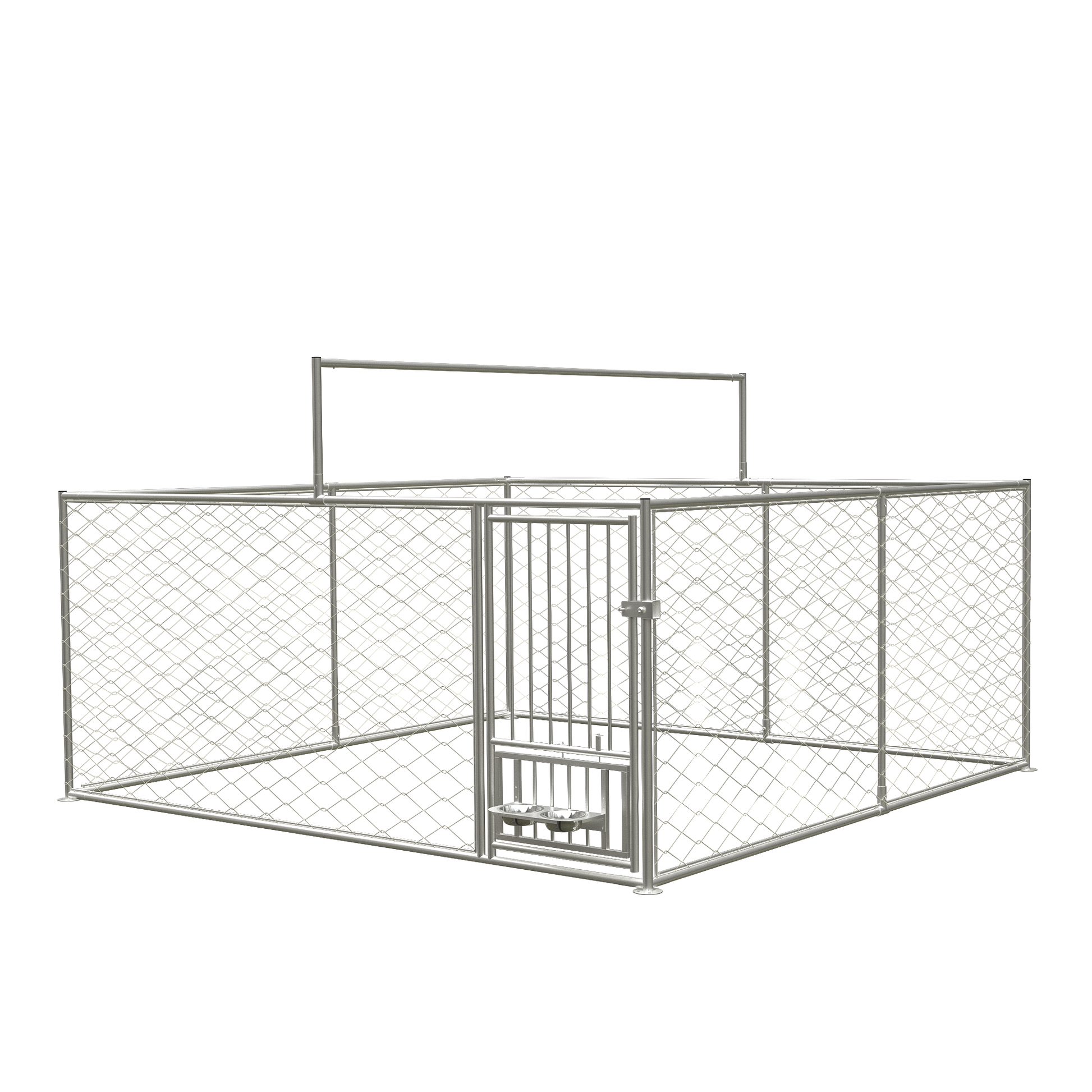 Large outdoor kennel, heavy duty outdoor fenced dog cage with swivel feeder, outdoor dog playpen with waterproof UV protection cover and safety lock,10' W x 10' D x 5' H. by Dropsure