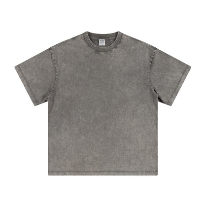 Men's summer American youth fashion brand heavy all neckline cotton short sleeve loose trend T-shirt men