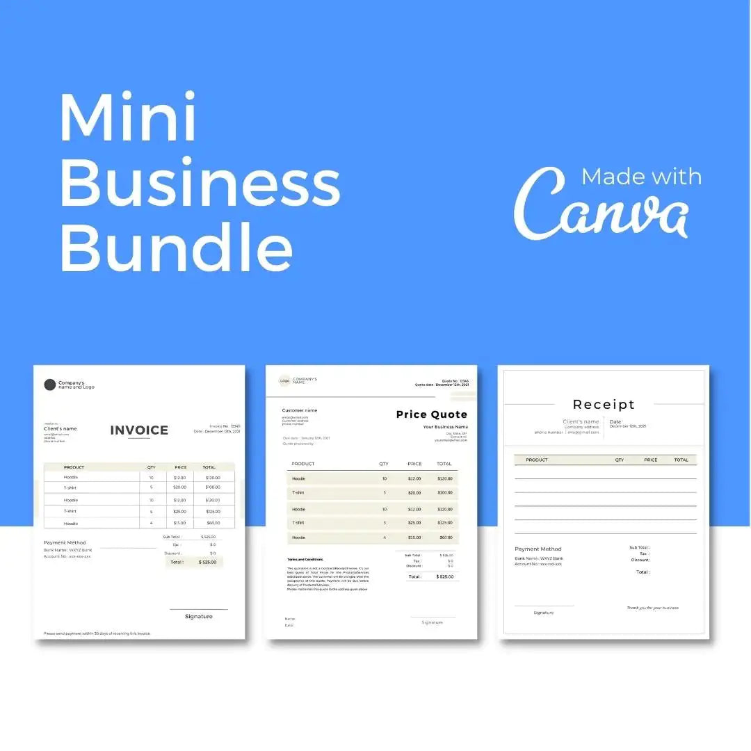 Downloadable 5 Page Business Template Bundle Style #2