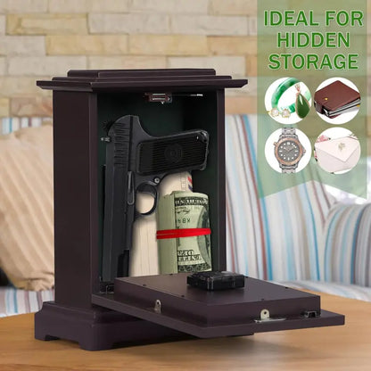 Rubber Wood Material, Glass Mirror Surface. Protect Your Cash, Passport, Jewelry, Documents, Or Keys. Convenient For Storing Valuables. Charming Wooden Structure