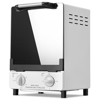 High Temperature Sterilizer, Large Capacity Dry Heat Stainless Steel Sterilizer with Temp And Timer Control, Max Timing 60min, Max Temperature 250 Celsius Or 482 Fahrenheit, with Stainless Trays, 110V Power