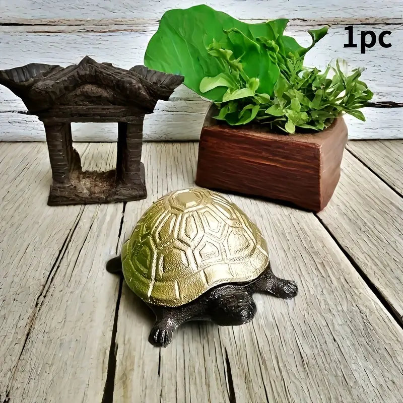 Heavy-Duty Cast Iron Turtle Key Box with Flip-Top Lid - Hidden Key Hider for Door, Garden, Patio - Spare Key Storage - Indoor/Outdoor - Home, Office, Cabin - Outdoor Concealment, Durable, Unique Organizer