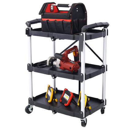 Iron Plastic Folding Service Cart