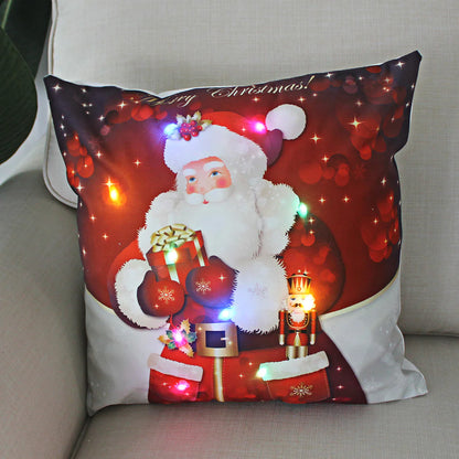 Super Soft Plush Christmas LED Lantern Pillowcase