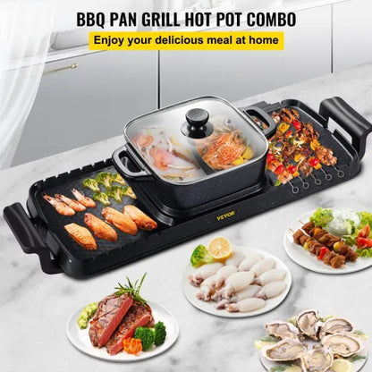 Multifunctional Teppanyaki Grill Pot With Dual Temp Control