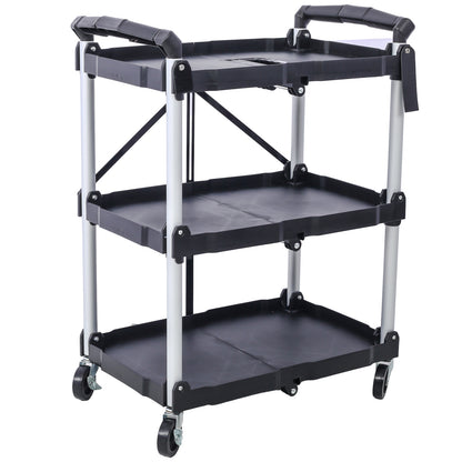 Iron Plastic Folding Service Cart