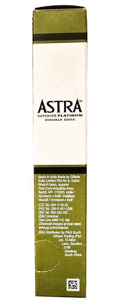 Astra Platinum Double Edge Safety Razor Blades,100 Blades (20 x 5) 100 Count (Pack of 1)