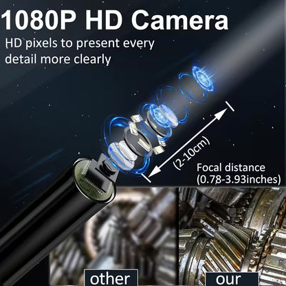 1pc 1080P HD Borescope Camera with Light, 4.3" IPS Screen, Sewer Inspection Tool,Semi-Rigid Cord, Rechargeable Lithium Battery, Ideal for Drain Pipe Inspection, Sewer Maintenance | High Definition Camera | Durable Plastic Body, Sewer Inspection Camera