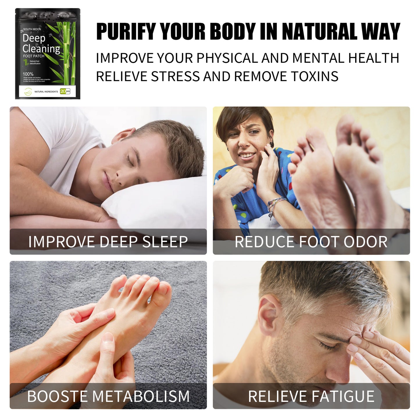 Foot patches are gentle and natural, with herbal moisturizing care that relieves the body. They are daily foot care patches