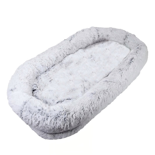 Human Dog Bed, Washable Faux Fur Dog Bed for People Doze Off, Napping Orthopedic Dog Bed,71''x45''x14'' Size Fits You and Pets (Grey) by Dropsure