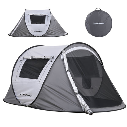 2 Person White + Gray Pop Up Camping Tent by Dropsure
