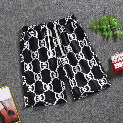 Quarter pants Men's summer beach pants Men's casual running shorts Men's 5 straight leg pants trend
