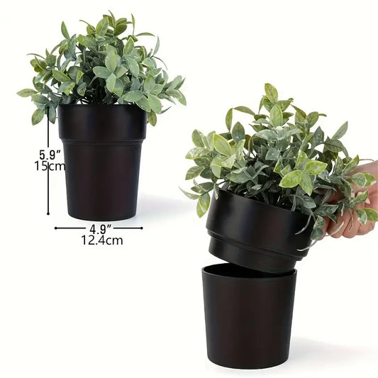 1pc Black Plastic Flower Pot with Secret Compartment & Key Hider - Waterproof, Durable Safe for Cash, Keys & Small Valuables, Non-Waterproof