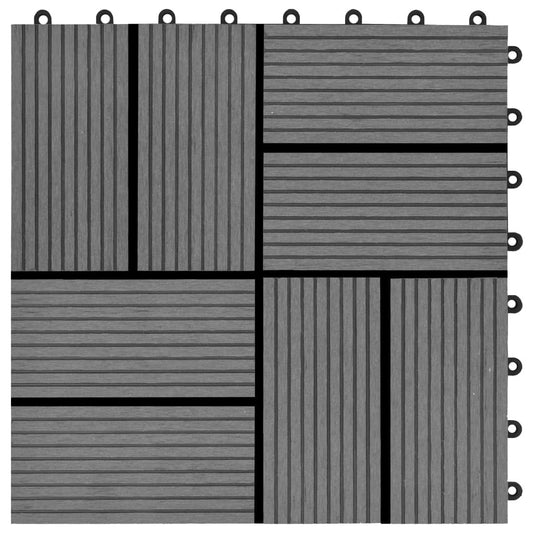 vidaXL 11 pcs Decking Tiles WPC 30x30 cm 1 sqm Grey