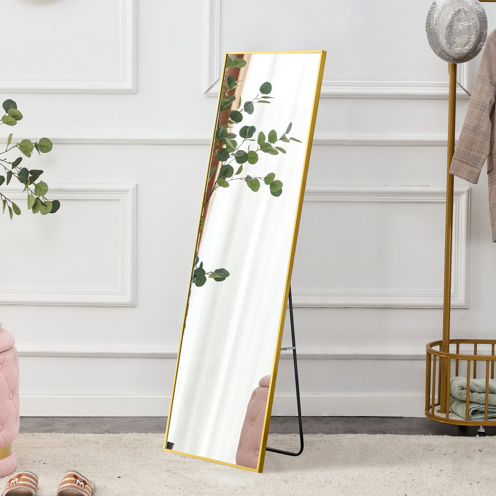 The 4rd generation aluminum alloy metal frame wall mounted full body mirror, bathroom makeup mirror, bedroom entrance, decorative mirror, quality upgrade, 59 "* 15.7"W1151125156 by Dropsure