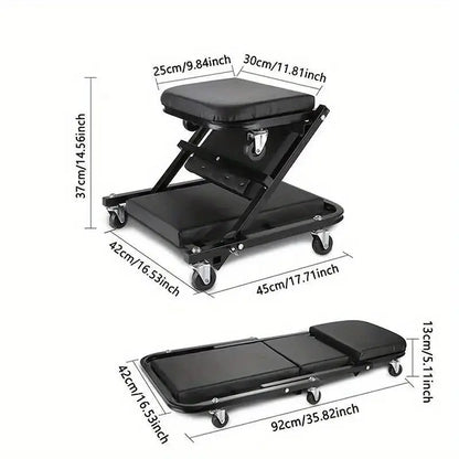 36-Inch Outdoor Z-Shaped Crawling Chair, an Adjustable Load Board Folding Vehicle Crawling Kit, And a Mechanical Crawler with 6 Wheels Measuring 2.5 Inches