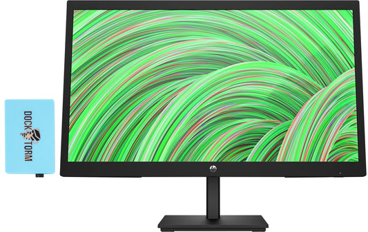 HP 22 inch LED FHD FreeSync Monitor with Docztorm Dock 22" Full HD (1920 x 1080) Anti-Glare Monitor Narrow Bezel Display HDMI VGA Modern Design Ideal for Home and Business (2024 Latest Model)