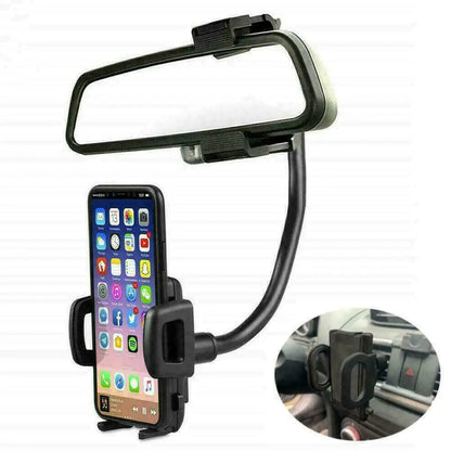 Universal 360° Car Rearview Mirror Mount Stand Holder Cradle For Cell Phone GPS