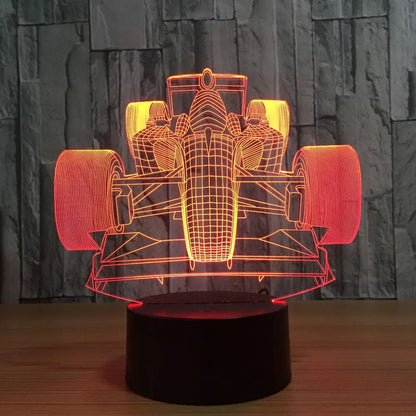3D Racing LED Touch Control Night Light Decor Lamp - Anti Spier - Anti Spier - 