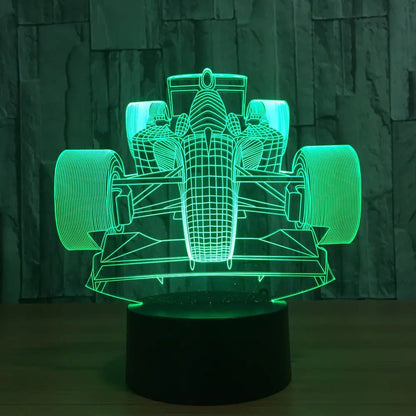3D Racing LED Touch Control Night Light Decor Lamp - Anti Spier - Anti Spier - 