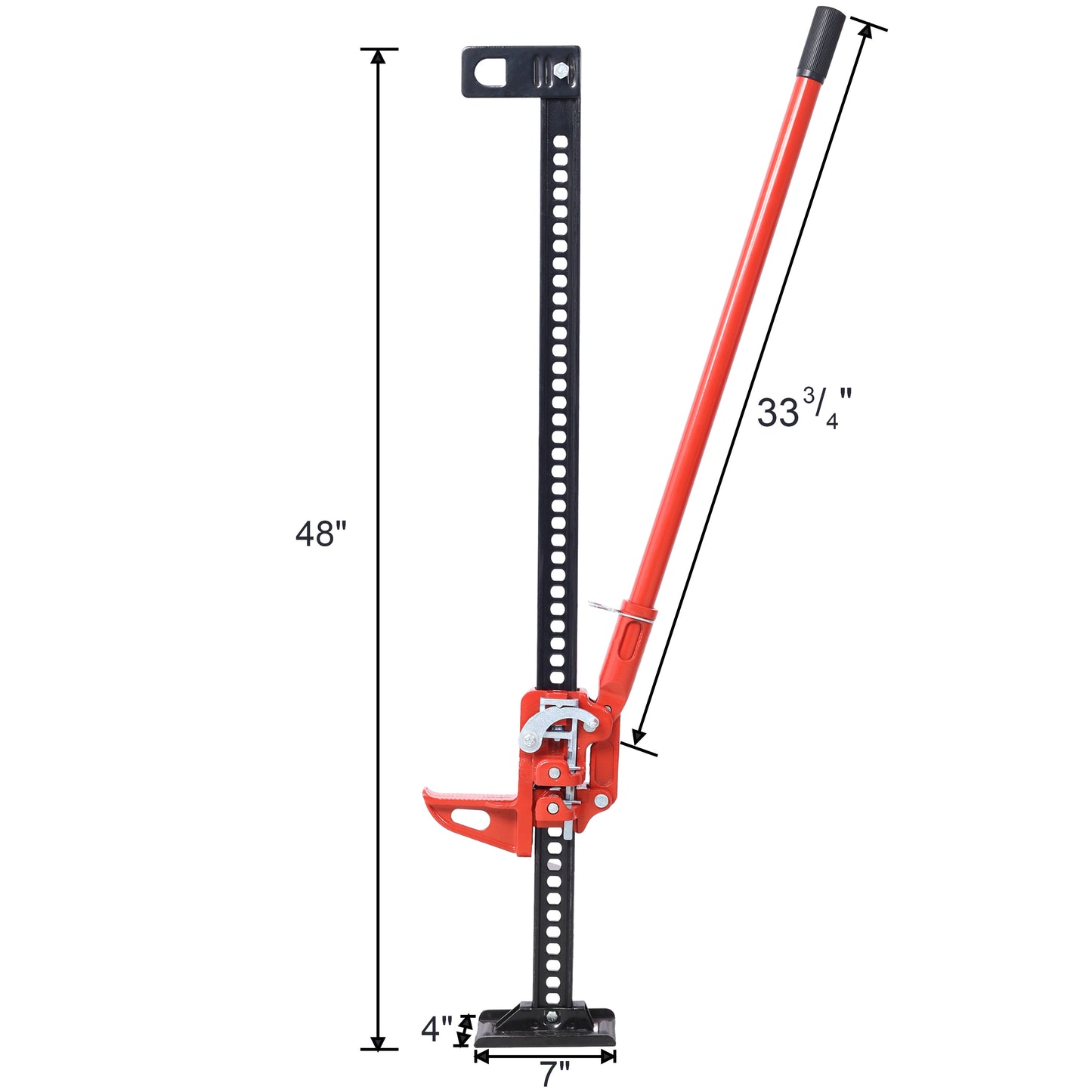 High Altitude Farm Jack, 48 Inch Practical Farm Jack, 7000 Lb Capacity Ratchet Off-Road Utility Jack, Heavy Duty Farm Jack For Tractors, Trucks, SUVs, Bumper Lifts, Red