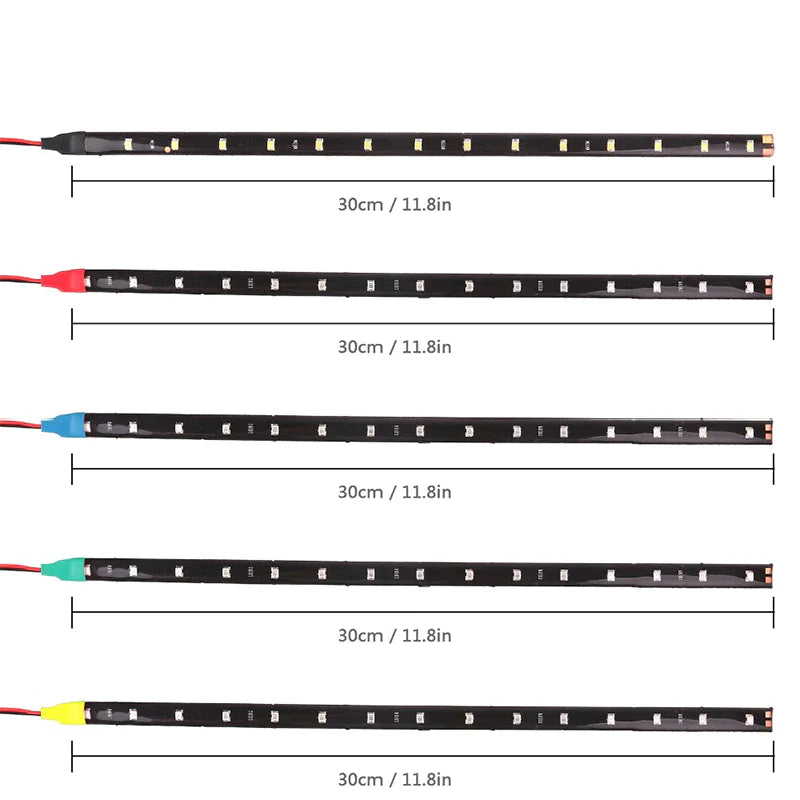 Lot Waterproof 12''/15 DC 12V Motor LED Strip Underbody Light For Car Motorcycle