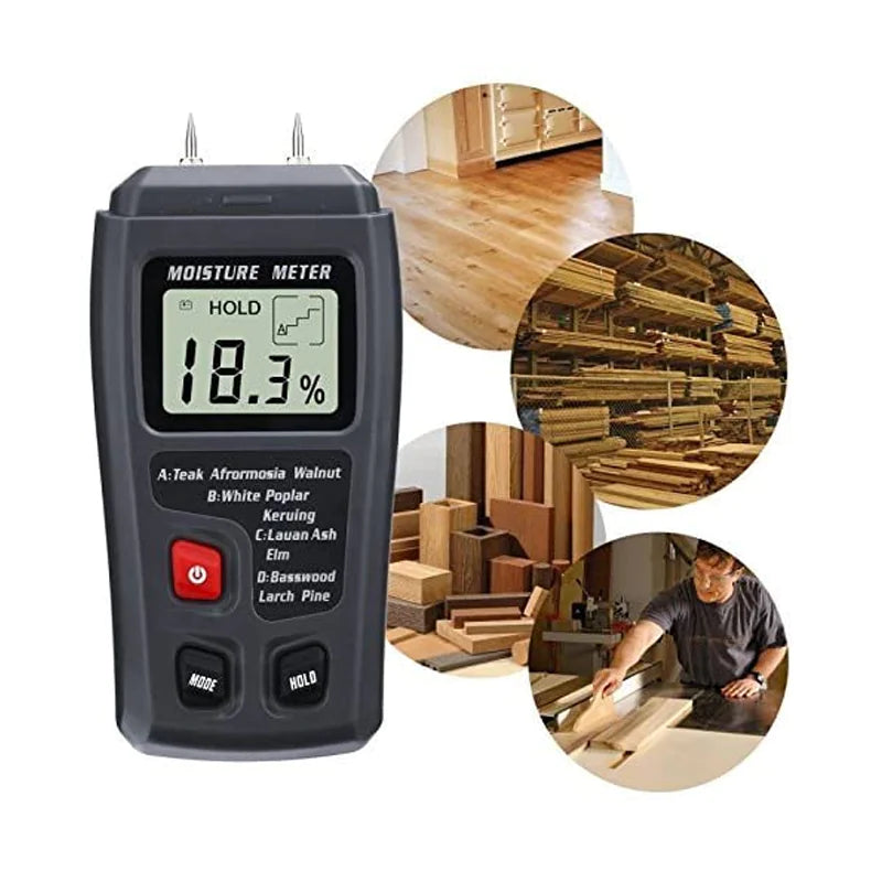 Digital LCD Wood Moisture Meter Detector Tester Wood Firewood Paper Cardboard