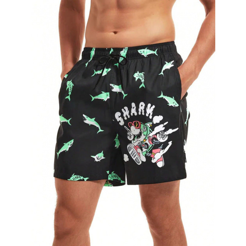 Beach pants men's large size quick dry loose thin men's shorts sports casual flower pants