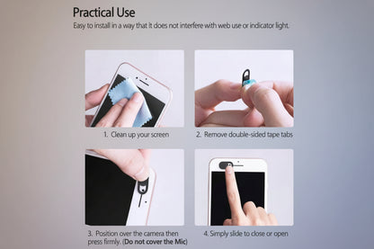 Universal Webcam Cover Slide, Ultra-Thin Camera Cover for Laptops, PC, Android and Apple Devices 0.022in Thick Web Blocker for Privacy and Security by Anti Spier