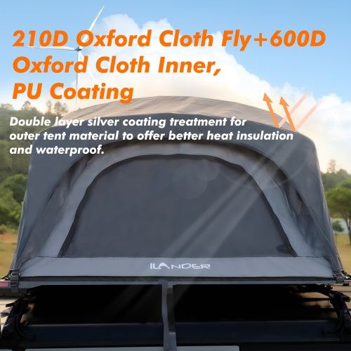 ILANDER Lite Cruiser Car Rooftop Tent 120cm, Entry Level Onshore Aluminum Folding Car Roof Tent For Sedan SUV Truck Camping Waterproof, Windproof, Rugged -Unusable Platform- Amazon