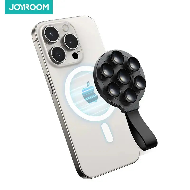 Joyroom Magnetic Suction Cup Phone Mount Hand-Free Mirror Shower Silicone Suction Phone Case Grip Stand Holder For iPhone 15 Pro