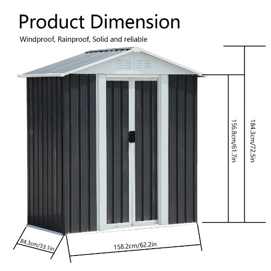 Outdoor Metal Gardening Tools Storage Shed