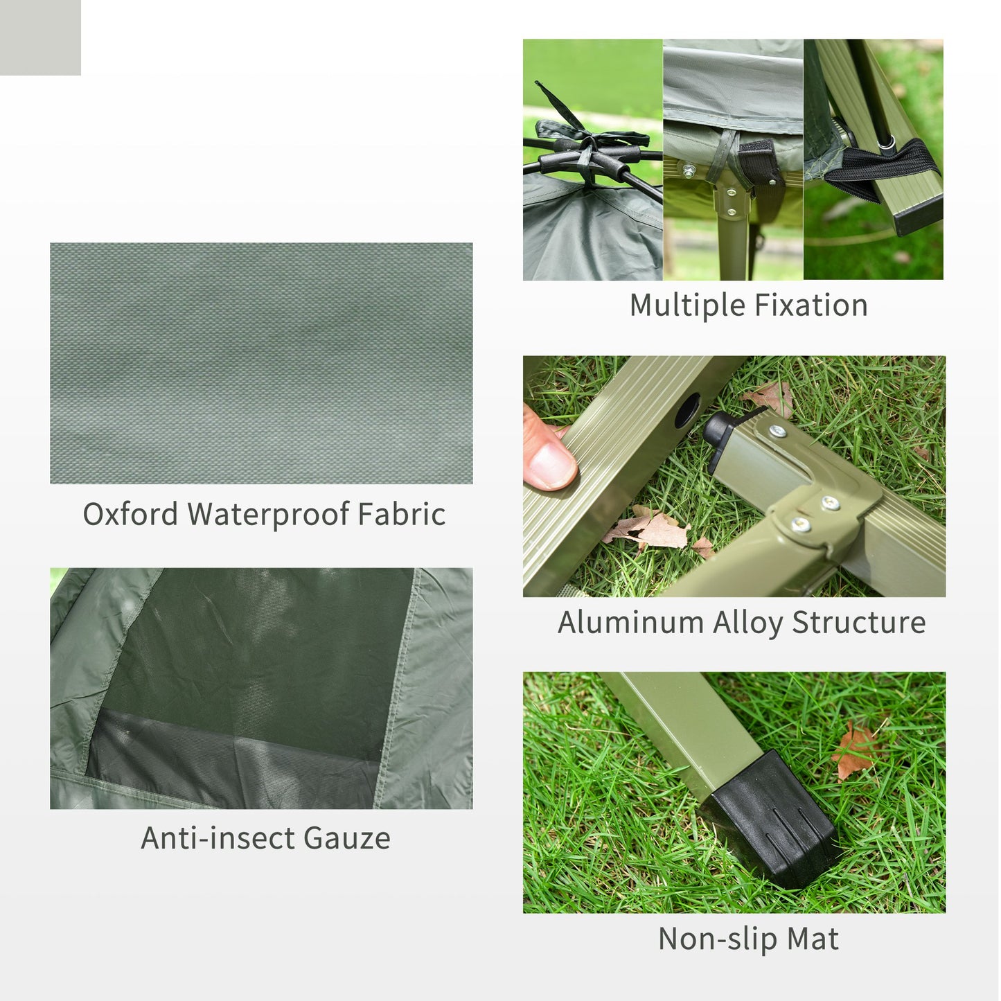 All-in-One Folding Camping Cots for Adults,Portable Single Sleeping Cot Camping Bed by Dropsure
