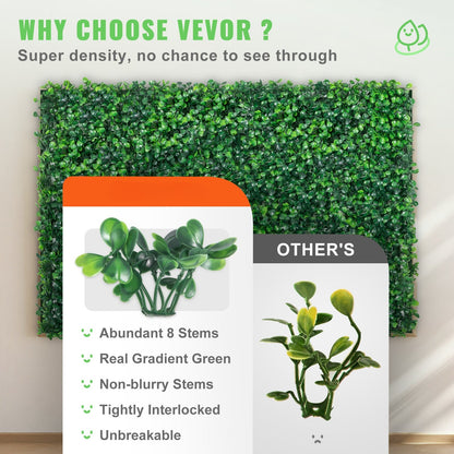 12PCS 24"x16" Artificial Boxwood Boards, UV Protected Grass Wall Panels & Boxwood Fence Panels for Green Wall Decor, Garden Fence, Wedding Backyard Decoration by Dropsure