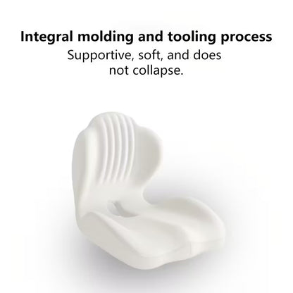 Ergonomic Memory Foam Seat Cushion with Raised Back & Breathable Hollow Design - Office Chair Cushion for Posture Support, Black, Buttock Cushion for Home Office, Desk, or Car Seat, Seat Cushion for Chair, Posture Improvement, Contoured Shape