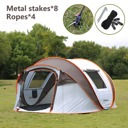 4-6 Persons White Light Orange Pop-Up Boat Tent by Dropsure
