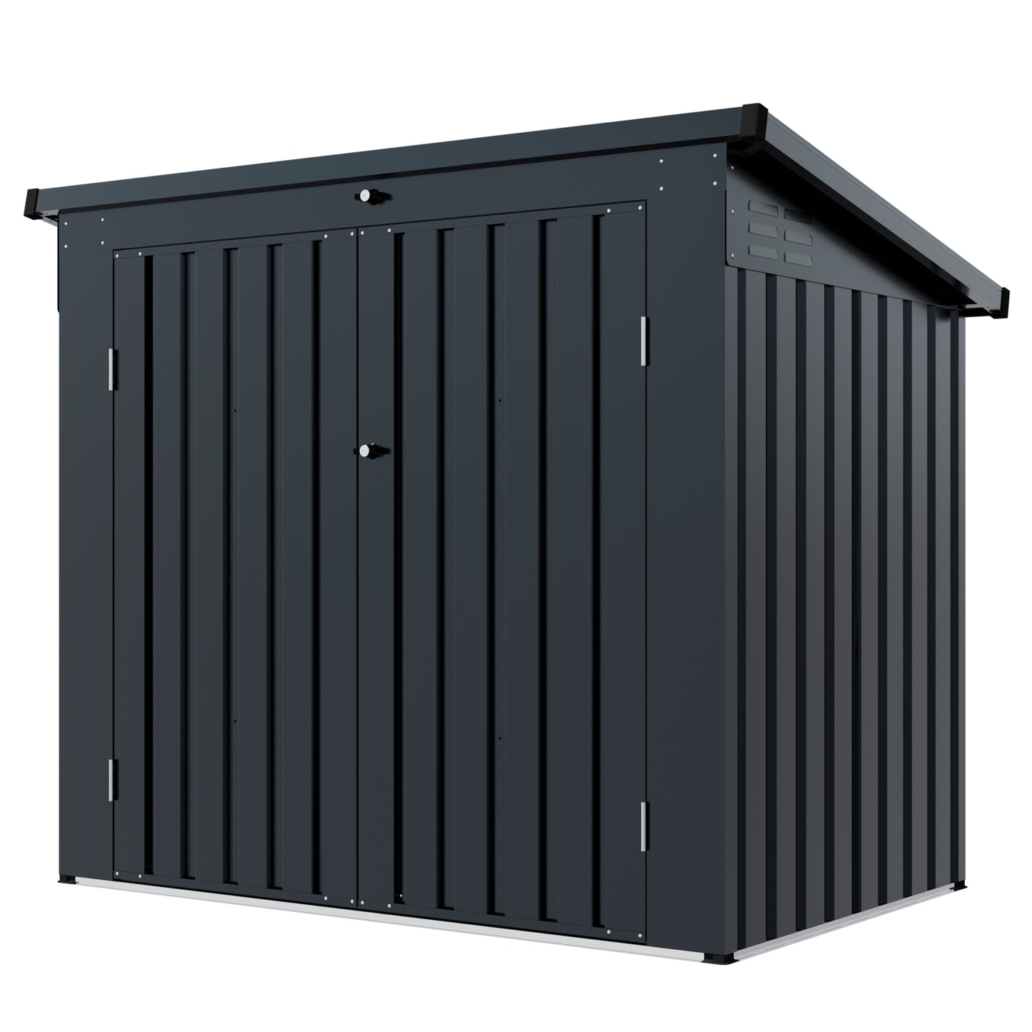 Garbage Bin Shed Stores 2 Trash Cans Metal Outdoor Bin Shed for Garbage Storage,Stainless Galvanized Steel, Bin Shed for Garden Yard Lawn, Black (W540P176424 ) Upgraded version by Dropsure