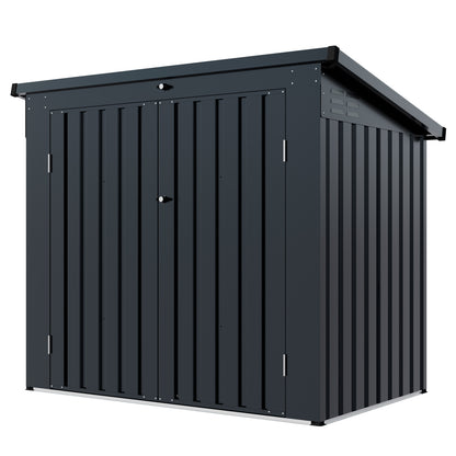 Garbage Bin Shed Stores 2 Trash Cans Metal Outdoor Bin Shed for Garbage Storage,Stainless Galvanized Steel, Bin Shed for Garden Yard Lawn, Black (W540P176424 ) Upgraded version by Dropsure