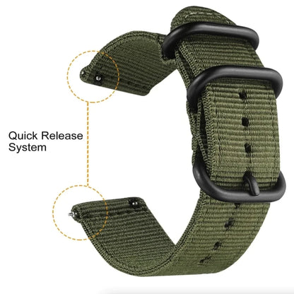 18mm 20mm 22mm Durable Military Woven Nylon Wrist Watch Band Quick Release Strap