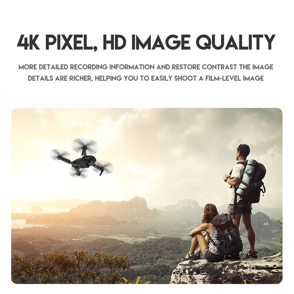 2023 New RC Drone With 4K HD Dual Camera WiFi FPV Foldable Quadcopter +4 Battery - Anti Spier 