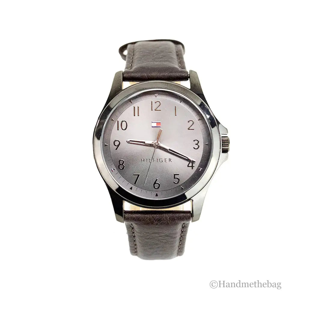 Tommy Hilfiger The Essentials Brown Strap Grey Dial Watch - Anti Spier 