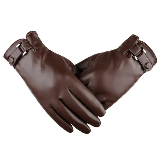 Autumn Warmth Stylish Vegan Leather Touch Smart Gloves