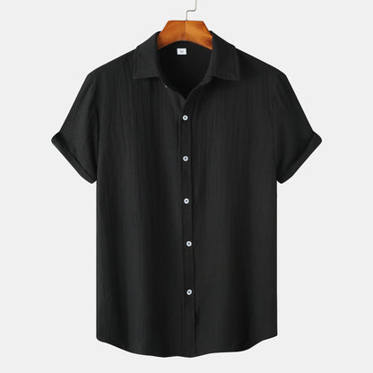 The new Hawaiian casual short-sleeved men's shirt has a handsome 3D print