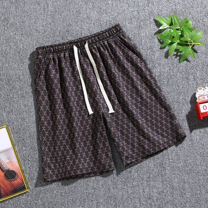 Quarter pants Men's summer beach pants Men's casual running shorts Men's 5 straight leg pants trend