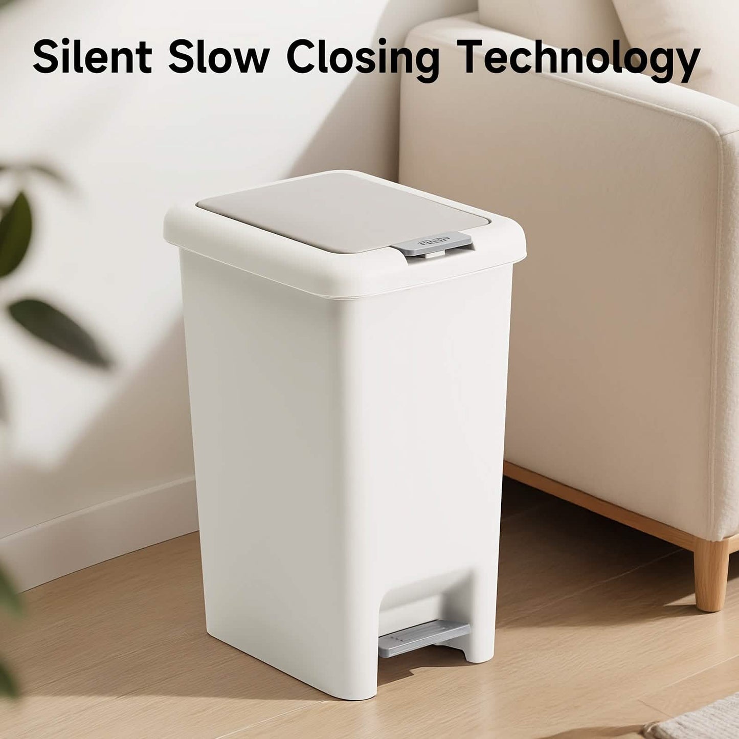 20L Oval Trash Can – Quiet Press-Top Lid with Foot Pedal by DailySale