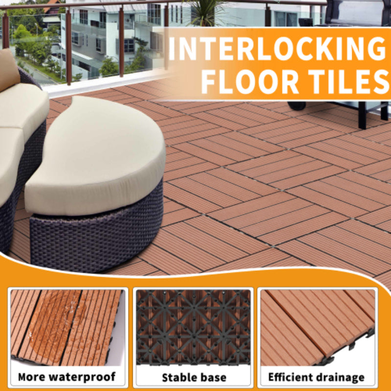 Wood Plastic Composite Deck Tiles Set Of 20