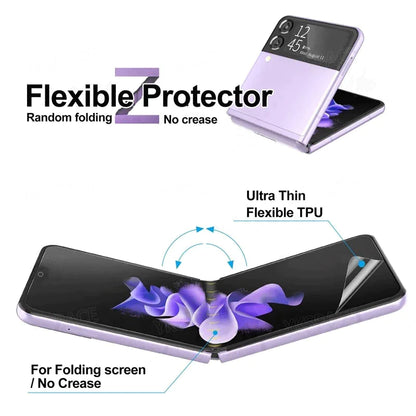 For Samsung Galaxy Z Flip 3 5G Soft Hydrogel Screen Protector Film/HD Lens Cover