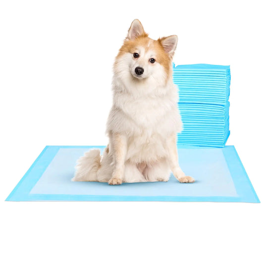 Super-Absorbent Waterproof Dog and Puppy Pet Training Pad Housebreaking Pet PadBlue (28"X30"(100PCS))