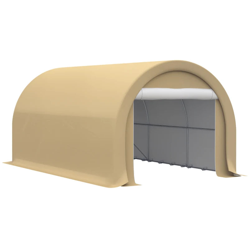 Outsunny 10' x 16' Carport, Heavy Duty Portable Garage Storage Tent with Large Zippered Door, Anti-UV PE Canopy Cover for Car, Truck, Boat, Motorcycle, Bike, Garden Tools, Outdoor Work by Dropsure