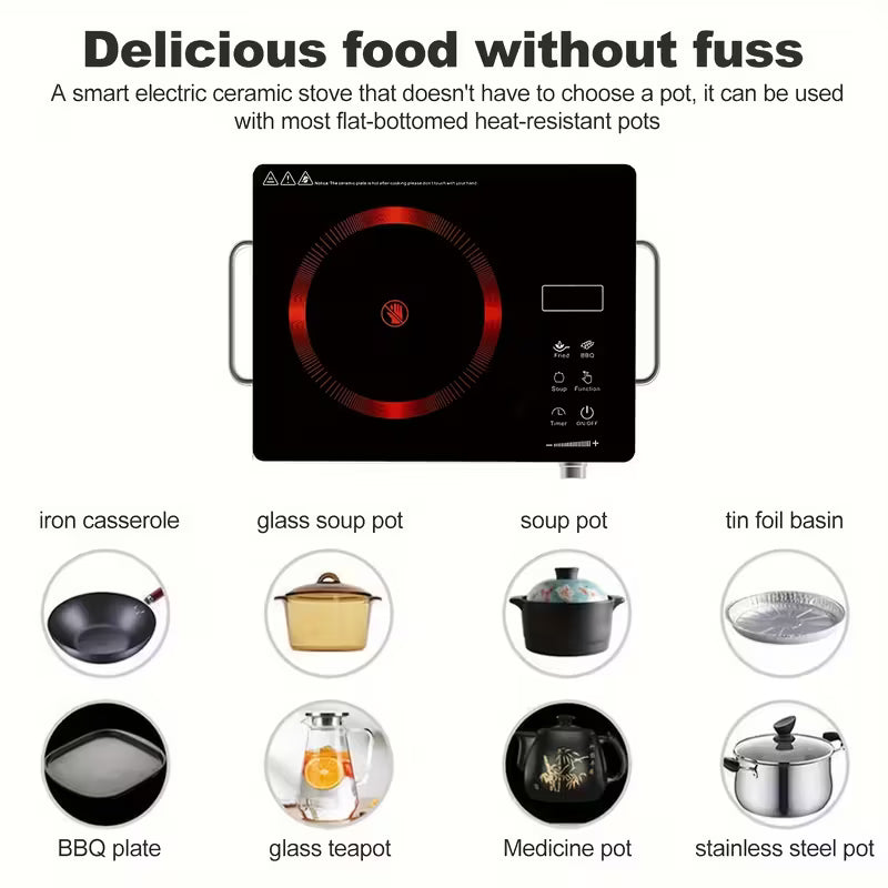 Single burner, Double Burner Electric Stove, Infrared Ceramic Cooktop With Dual Independent Control & Anti-Scald Handles - Portable Hot Plate For Home, Dorm, Camping & RV Use, Fast Heating, Easy To Clean by Anti Spier